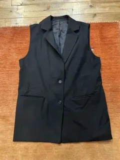 美品 ユニクロ UNIQLO ロングジレ Lサイズ ブラック 黒
