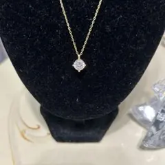 ローズカラー ジルコニア 雪 フレンチ 繊細 S925銀 18KGP ネックレス 