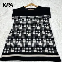 【KPA】/チェック柄/ニットチュニック/（M）/カットソー/トップス/古着