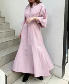 NICE CLAUP♡ストライプ♡シャツワンピース♡マーメイド♡FREE