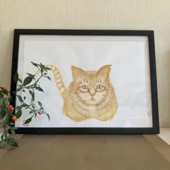 手描き 猫の絵 原画 額縁なし