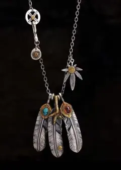 インディアンジュエリー フェザーネックレス