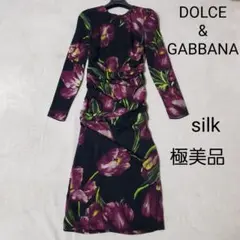 極美品✨グッチ シルク ボウタイ シャツワンピース 花柄 リボン 金ボタン 36 極美品✨グッチ シルク ボウタイ シャツワンピース 花柄 リボン 金