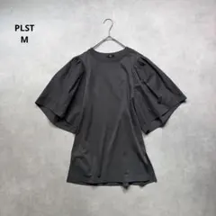 PLST ファブリックコンビフレアスリーブTシャツ　グレー M⚪︎3201136のサムネイル