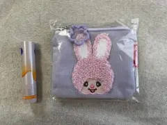 【東京デリカ限定】　モンチッチ　サガラ刺繍ミニポーチ　チムたん　パープル