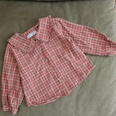 ZARA チェック柄長袖シャツ 104