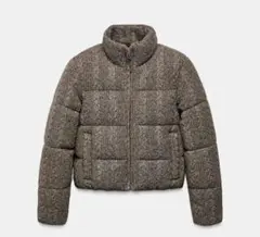 【新品タグ付き】ZARA 断熱材入りケーブルニットパフボンバージャケット XS