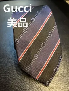 GUCCI ネクタイ インターロッキングG ストライプ柄