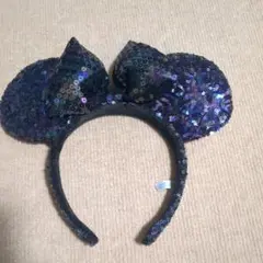 ディズニー ミッキー耳型カチューシャ 黒紫