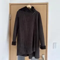 【美品】ROSSO アーバンリサーチアシメデザイン　フェイクムートンロングコート