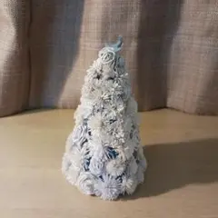 クリスマスツリー ホワイトブルー ハンドメイド