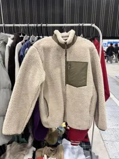 ベージュ ボア フリースジャケット