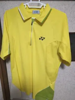 ヨネックス YONEX イエロー ハーフジップ 半袖ポロシャツ Lサイズ