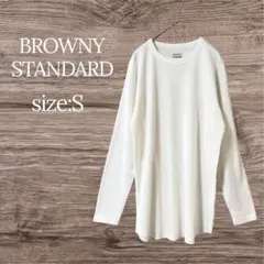 良品 ブラウニースタンダード ワッフル ロンT ホワイト S ラウンドヘムのサムネイル