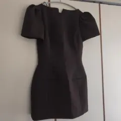 ZARA ブラウン 半袖 ミニワンピース M