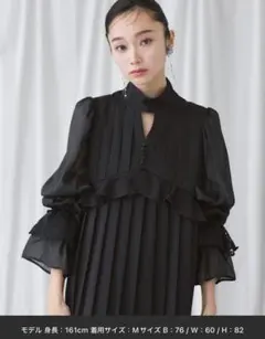 ⭐️週末セール⭐️オケージョン ドレス パフスリーブ プリーツ ワンピース 新作新品