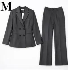 Mダークグレー パンツスーツ上下 卒業式 入学式 ビジネススーツ フォーマル