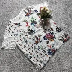 PS Paul Smith 半袖Tシャツ ボタニカル 花柄 サイドスリット Mのサムネイル