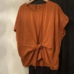 チャイハネ半袖 フロントノット トップス オレンジのサムネイル