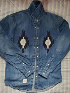 デニムシャツ　デニム　シャツ　ダブル