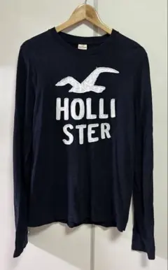 Hollister ホリスター☆ビッグロゴ ロングTシャツ☆ネイビー☆L