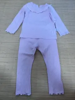 女の子 パジャマ 長袖 上下セット ドット柄 ピンク フリル　110