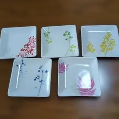 植物柄 スクエアプレート 5枚セットのサムネイル