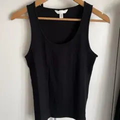 新品H&M リブタンクトップLブラック