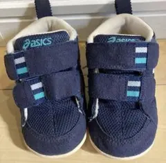 asics ネイビー スニーカー マジックテープ　13.5cm
