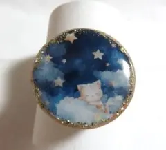 猫　レジン　ヘアゴム　H016　ハンドメイド