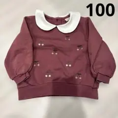 petitmain♡さくらんぼ 襟付きトレーナー 100 ピンク 女の子