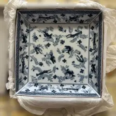 お値引きします！【新品・未使用！】たち吉 四角い陶磁器大皿 青い模様