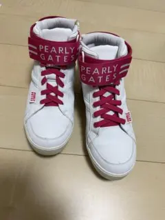 PEARLY GATES ゴルフシューズ ハイカット ホワイト/ピンク