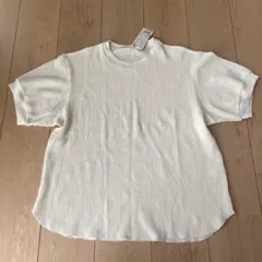 【新品】UNIQLO ワッフルクルーネックT 5分袖　XL