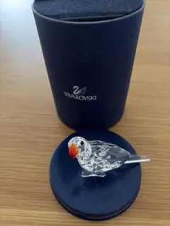 高級】スワロフスキー クリスタル セキセイインコ 台座 鳥 置物