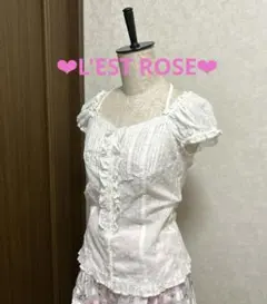 L'EST ROSE ドット♡フリル♡レース パフスリーブ ブラウス 可愛い系❤︎のサムネイル