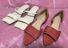 BEAMS HEART レディースサンダル・ミュール 2足セット Lサイズ