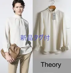 Theory 23SS クレープ スタンドカラー ブラウス Sのサムネイル