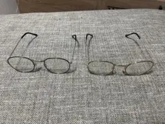 クラシック丸型メタルフレーム眼鏡2つセット