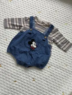 ミッキーマウス刺繍ロンパース　70