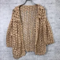 MORI-Kei 森ガール 古着 ハンドメイド フック編み ニットカーディガン