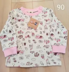 新品！　ドキンちゃん　コキンちゃん　裏毛トレーナー　薄手　90　女の子　総柄