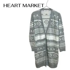 B0265HEART MARKET長袖ロングカーディガン総柄羽織のサムネイル