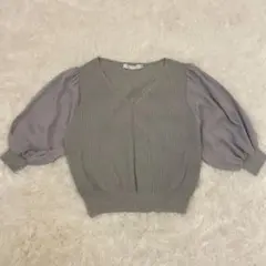 COCODEAL リブニット　シースルー　Vネック　上品　春夏