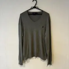 Polo Ralph Lauren グリーン　グレー Vネックセーター