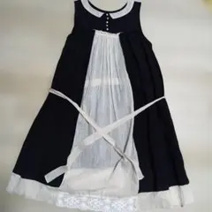 ネセセア nesessaire 麻 黒 ワンピース - メルカリ