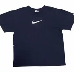 00s NIKE センタースウッシュ メタルロゴ 立体スウッシュ ネイビー M
