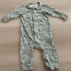 H&M 花　鳥　ロンパース カバーオール　74 70サイズ　長袖