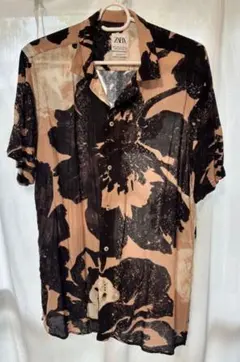 ZARA フラワープリント 半袖シャツ