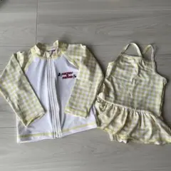 女の子　水着ミッキーミニーマウスベビー水着セット　90センチ ラッシュガード